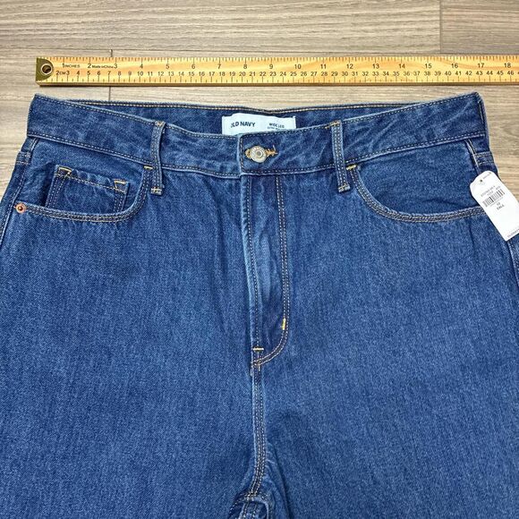 New With Tags Old Navy Extra High Rise Wide Leg Blue Jeans Size 12 Tall - Picture 2 of 8